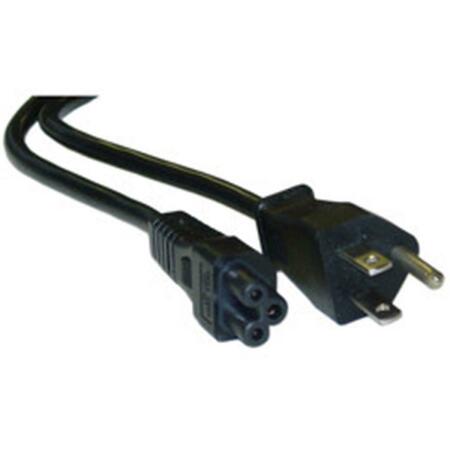 CABLE WHOLESALE Notebook-Laptop Power Cord NEMA 5-15P to C5 3 Pin UL CSA rated 1 foot 10W1-15201